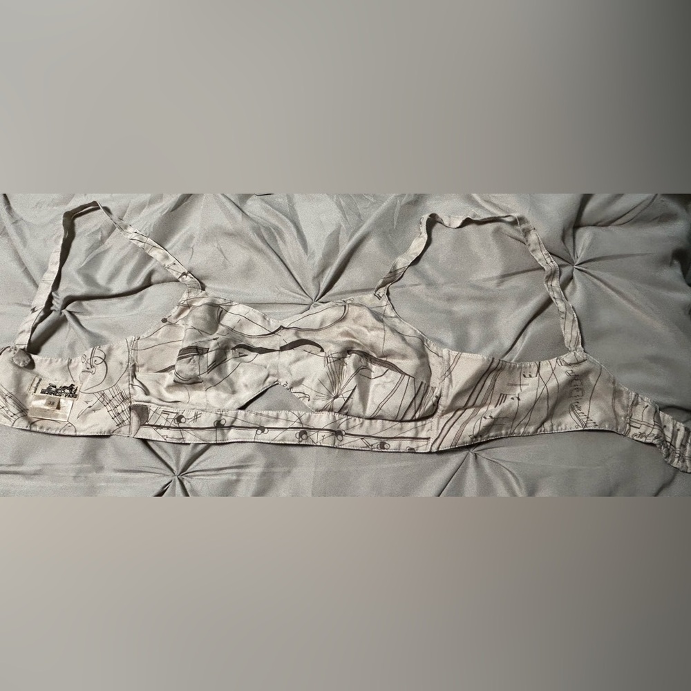 Vintage HERMES La Musique de Spheres Silk Bralette  Size 38 Rare 1990s - Picture 8 of 8
